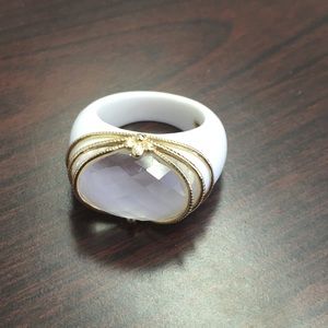 Ceramic and 14k gold cocktail ring